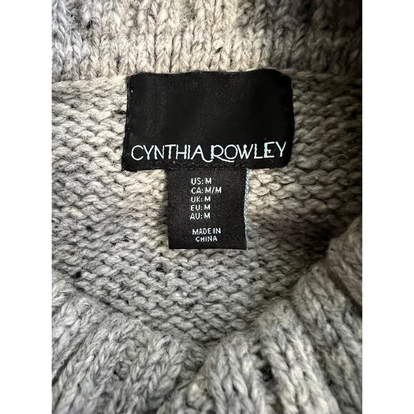 Wool Blend Medium Cynthia Rowley Curvy Hem Cowl Neck Sweater Side Zip Gray - Picture 7 of 8